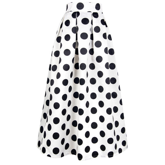 Damen Tellerrock mit großflächigem Polka-Dot-Muster R&B