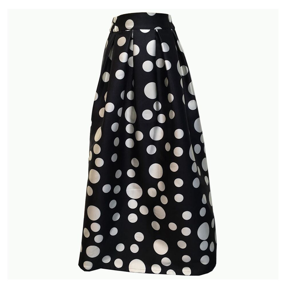 Damen Tellerrock mit großflächigem Polka-Dot-Muster R&B