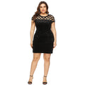 Damen Figurgünstiges Samtkleid mit einzigartigem Netzdesign R&B
