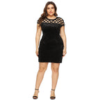 Damen Figurgünstiges Samtkleid mit einzigartigem Netzdesign R&B