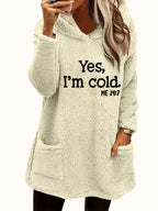 R&B | Langer Hoodie mit Print Fleece Wärme und Komfort