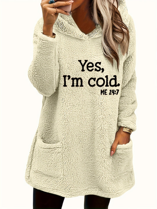 R&B | Langer Hoodie mit Print Fleece Wärme und Komfort