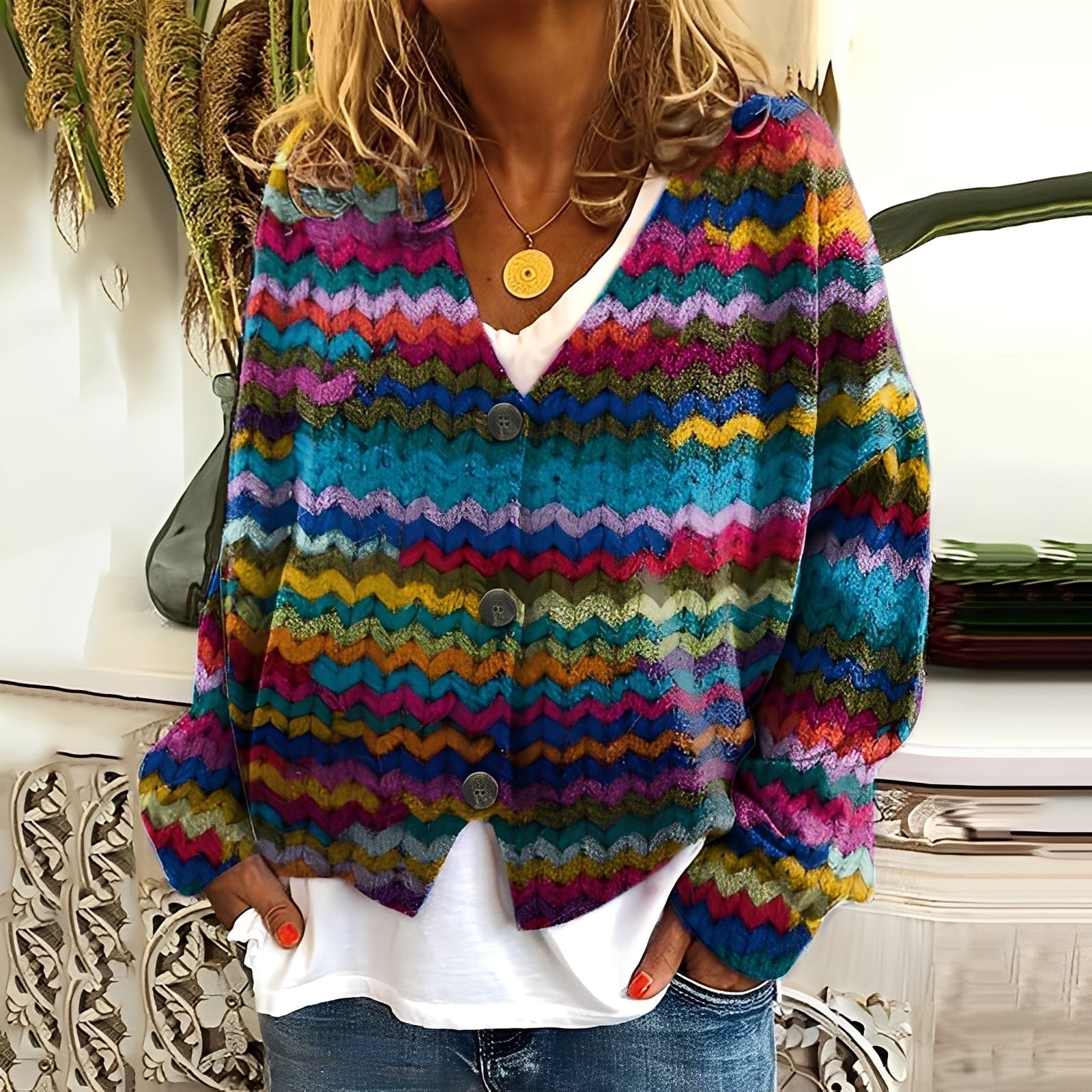R&B | Gemütlicher, weicher Damenpullover mit Muster