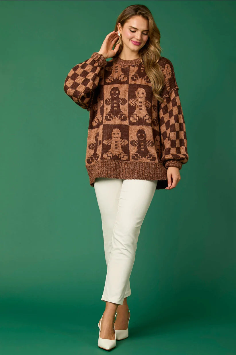 R&B | Zuckerstangen-Weihnachtsnadeln & LR&Bkuchenmann Strickpullover