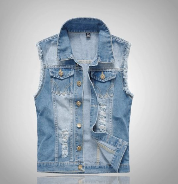 R&B Stylische Denim Weste für Herren