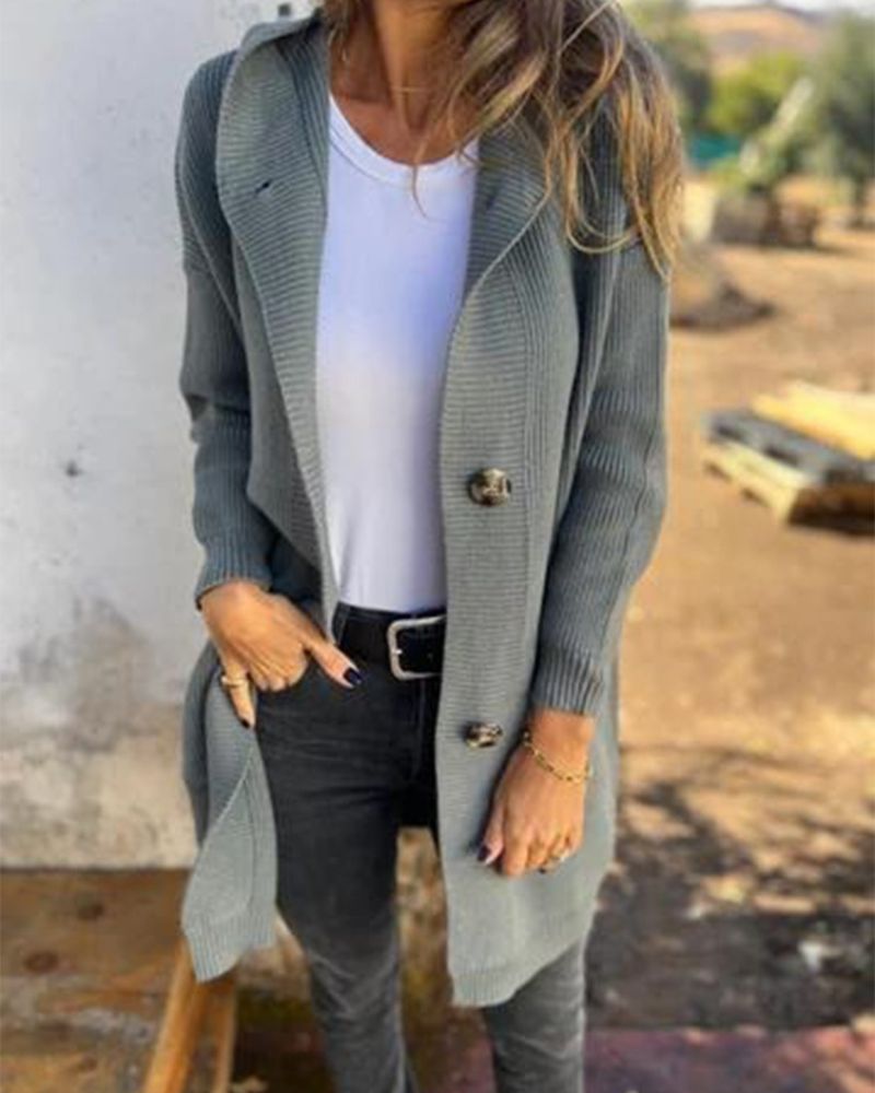 R&B | Kapuzenstrickjacke mit Taschen