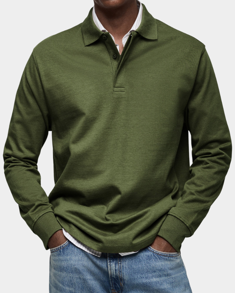 Herren Professionelles Langarm-Poloshirt