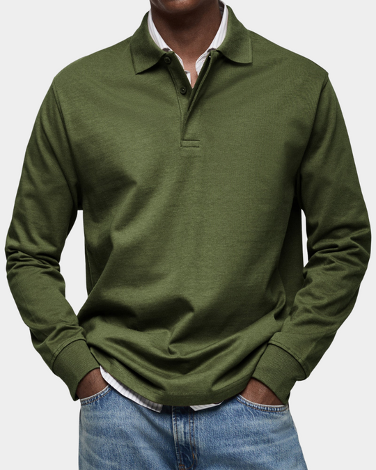 Herren Professionelles Langarm-Poloshirt