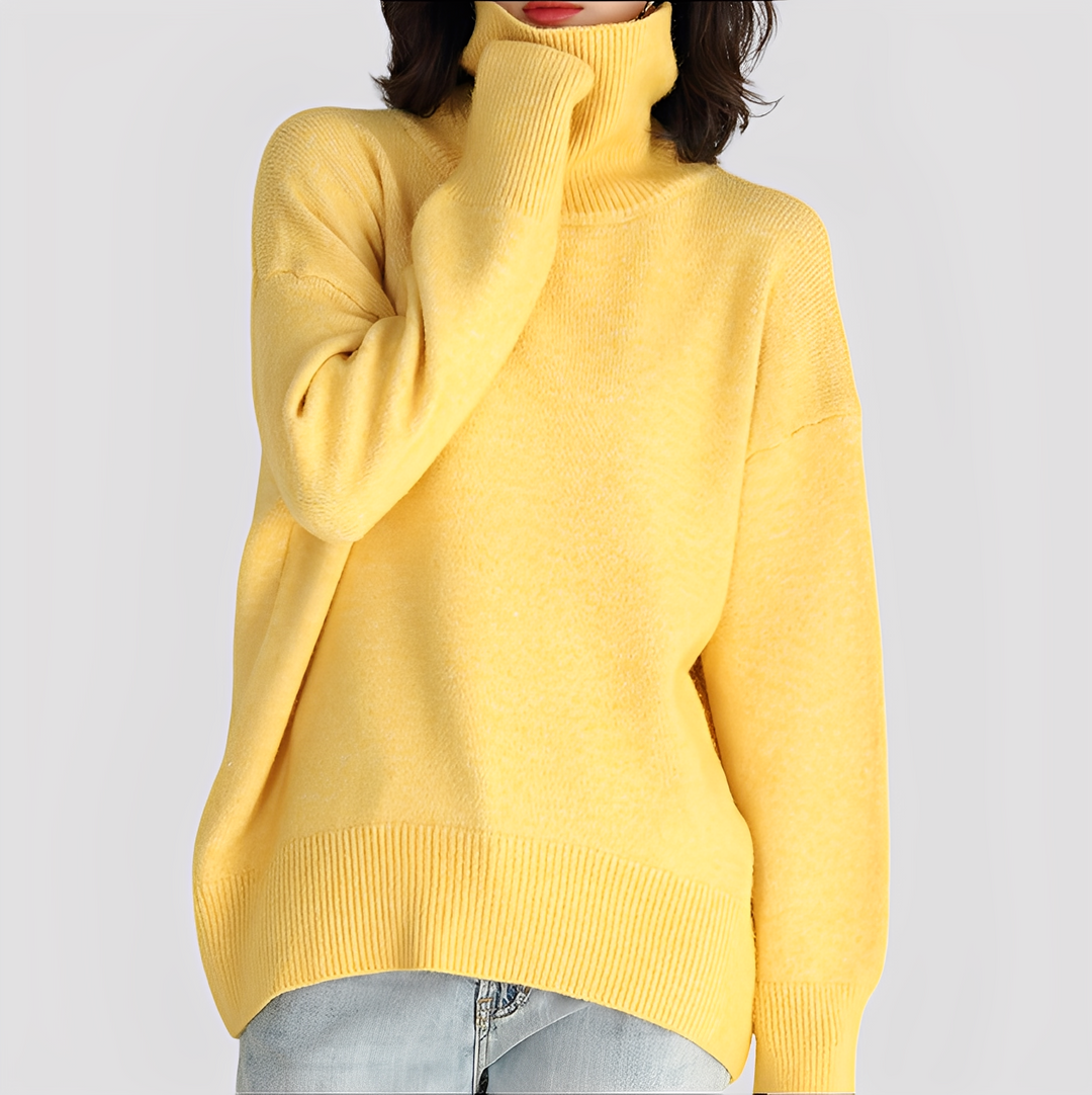 R&B | Einfacher, Übergroßer Rollkragenpullover für Damen