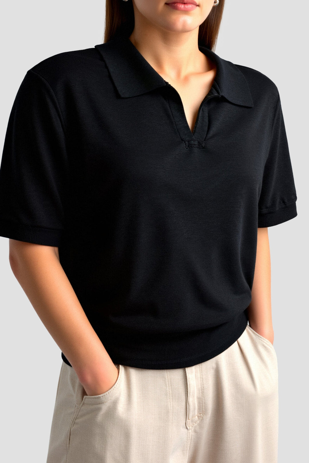 R&B | Bequeme Damen Polo mit Kurzen Ärmeln