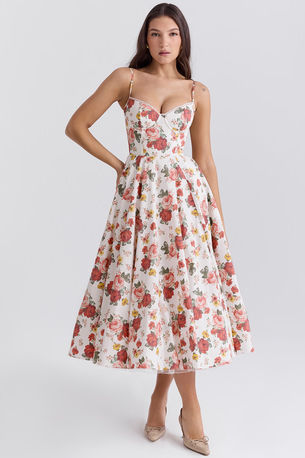 R&B | Elegantes Schlankmachendes Kleid Für Damen