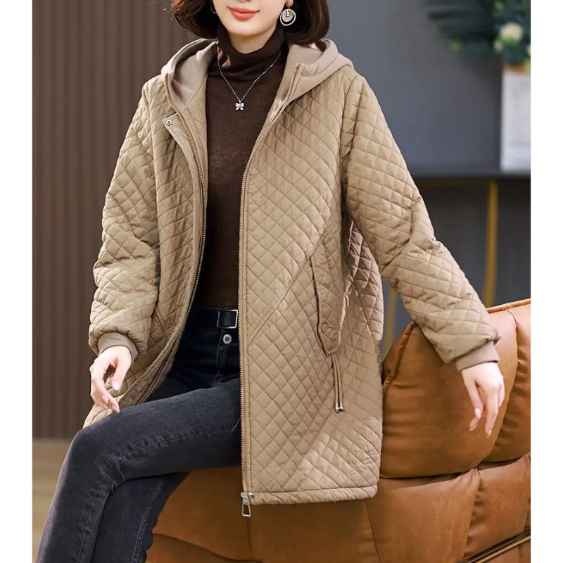 R&B | Warme fleecegefütterte gesteppte Jacke in einfarbiger Ausführung mit Reißverschluss Ideal für Herbst/Winter
