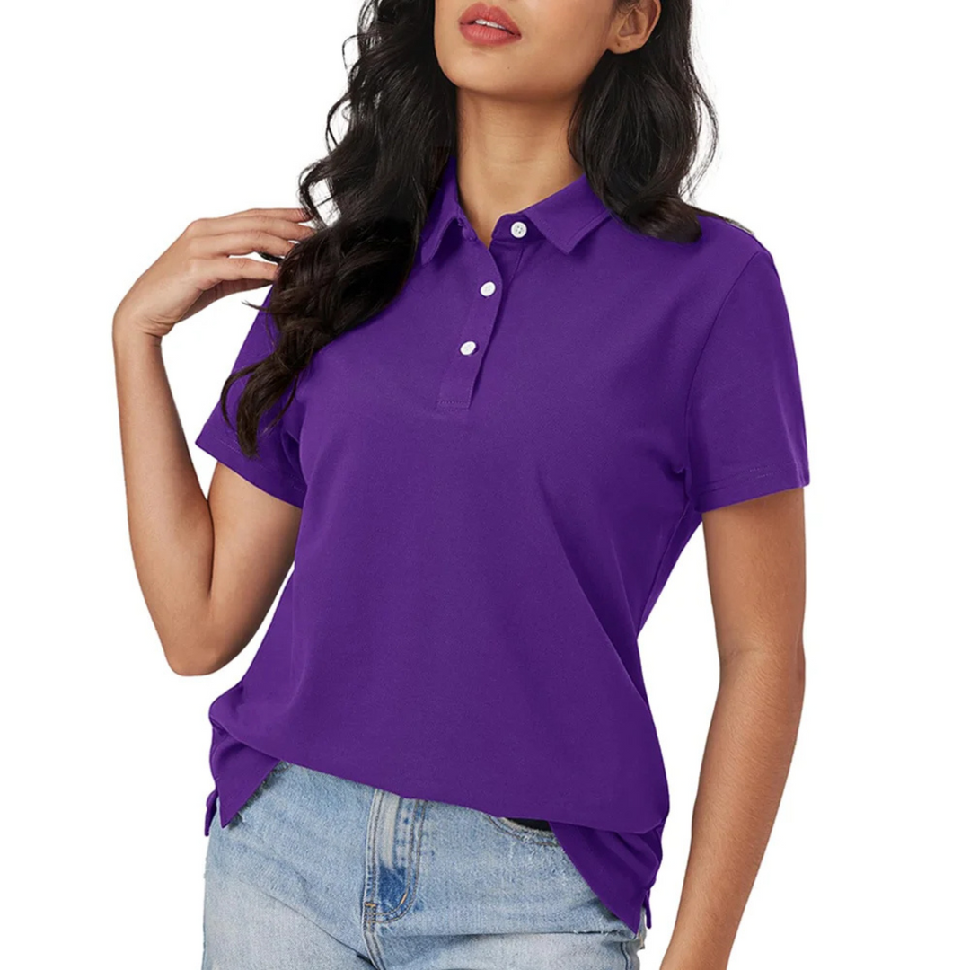 R&B | Blaue Seide Atmungsaktiv Leichtgewicht Damen Polo