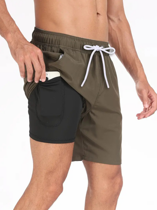 R&B | Schnell Trocknende Herren Badehose Doppelschicht Design