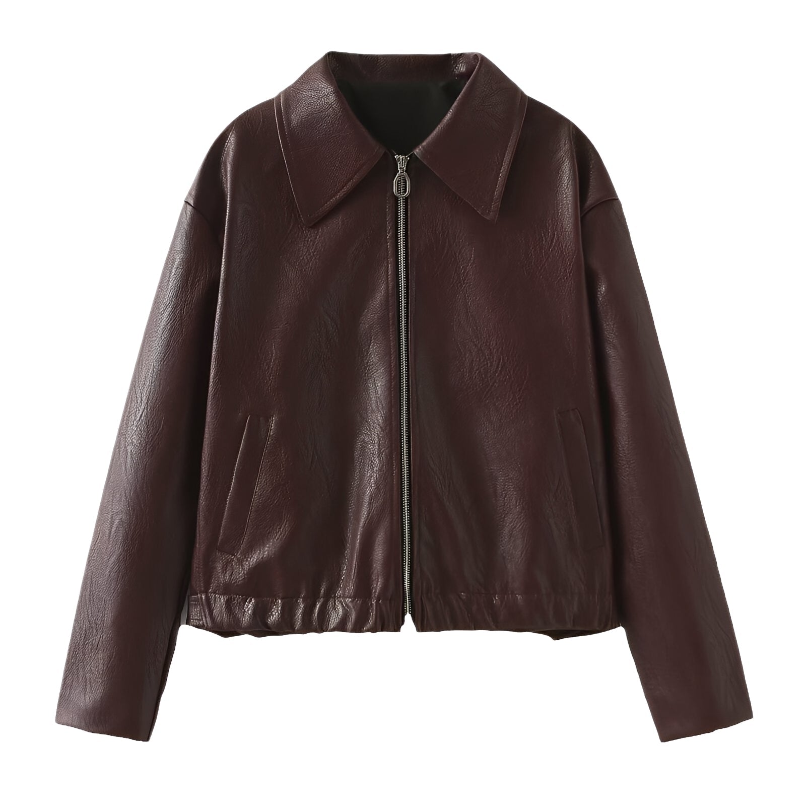 R&B | Modische Lederjacke mit Reißverschluss für Frauen