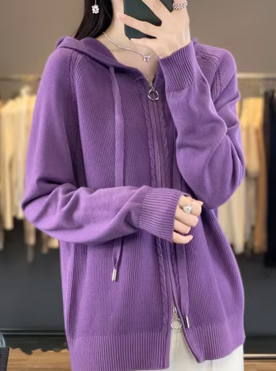 R&B | Strickjacke mit Kapuze