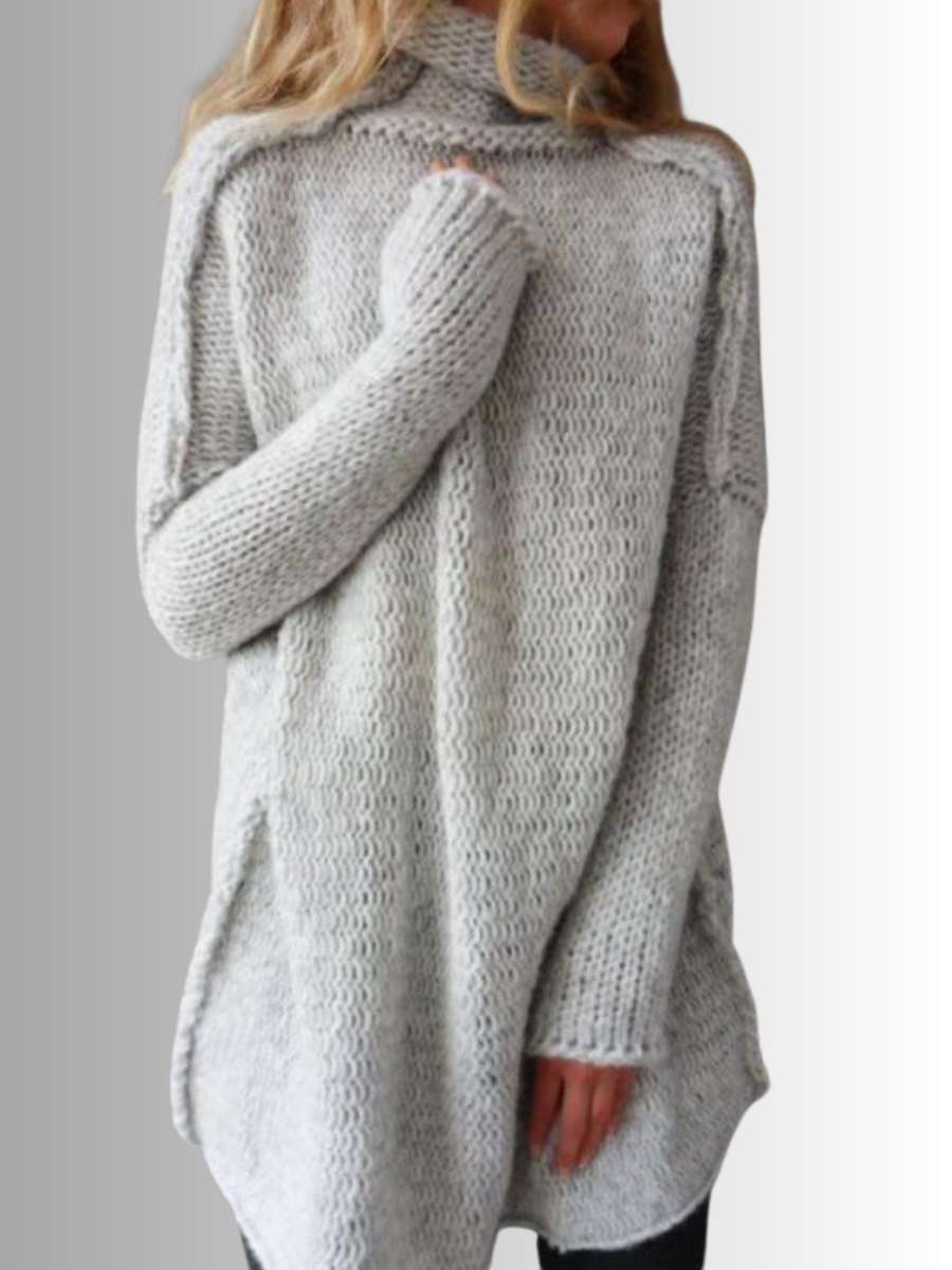 R&B | Stylischer Langer Pullover mit Hohem Kragen