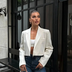 R&B | Cropped Blazerjacke Maßgeschneiderte Langarm Open Front