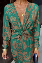 R&B | Knotendes V-Ausschnitt Maxikleid