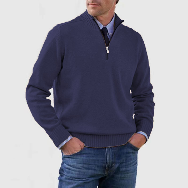 R&B | Herrenpullover Mit Halbem Reißverschluss
