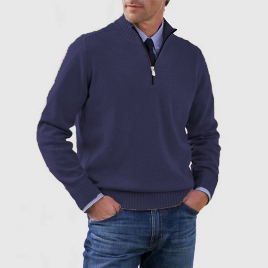 R&B | Herrenpullover Mit Halbem Reißverschluss