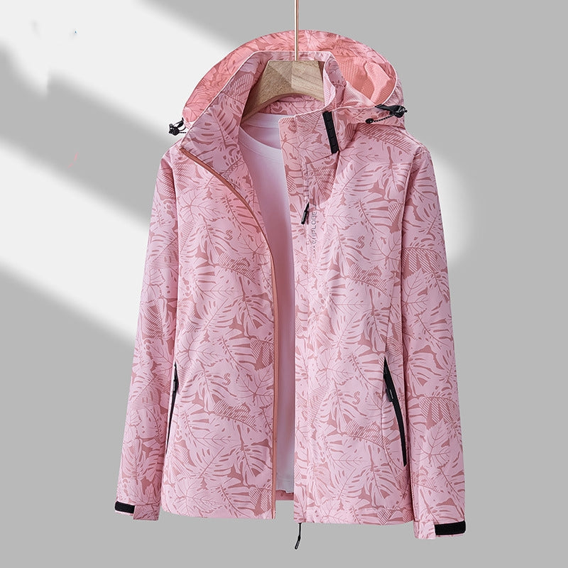 R&B | Stilvolle Damen-Outdoor-Jacke mit Muster und Kapuze