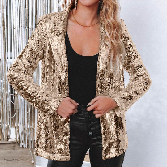 R&B | Glänzender Pailletten-Blazer für Frauen