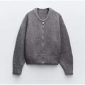 R&B | Damen Rundhals Cardigan Reißverschluss
