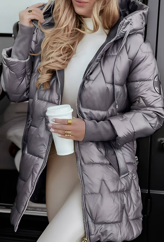 R&B | Eleganter Daunenmantel mit Kapuze für Damen