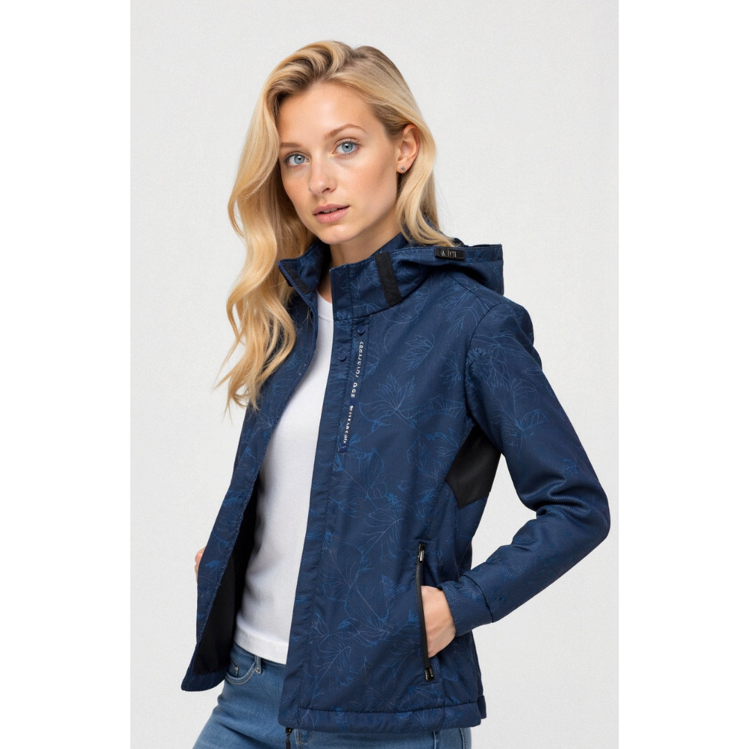 R&B | Damen Windjacke mit Kapuze und Durchgehendem Reißverschluss