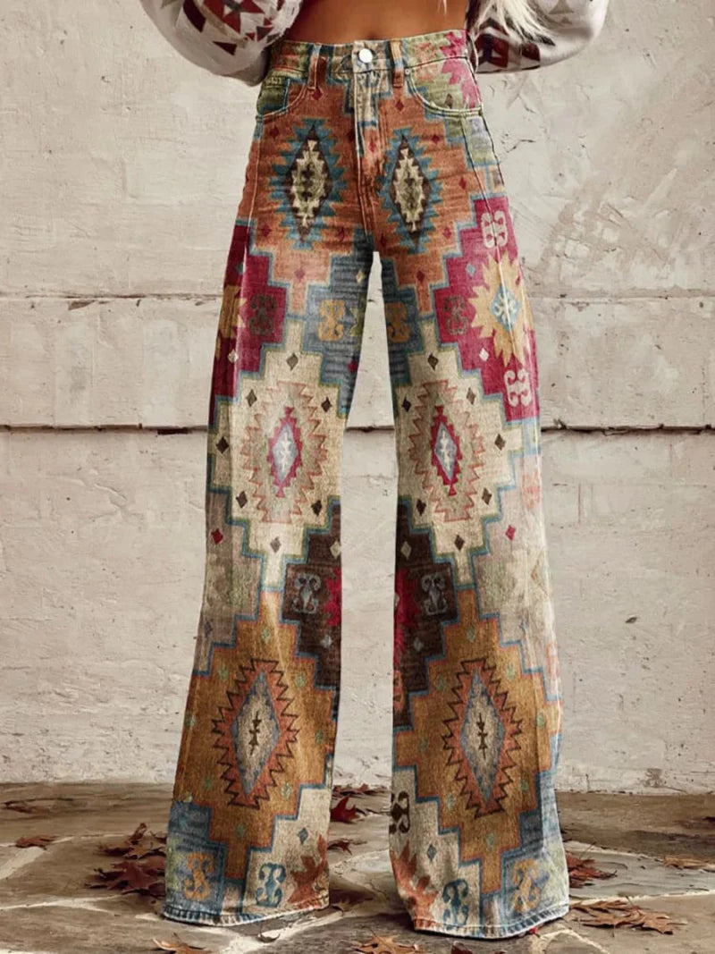 R&B | Bedruckte Weite Hose
