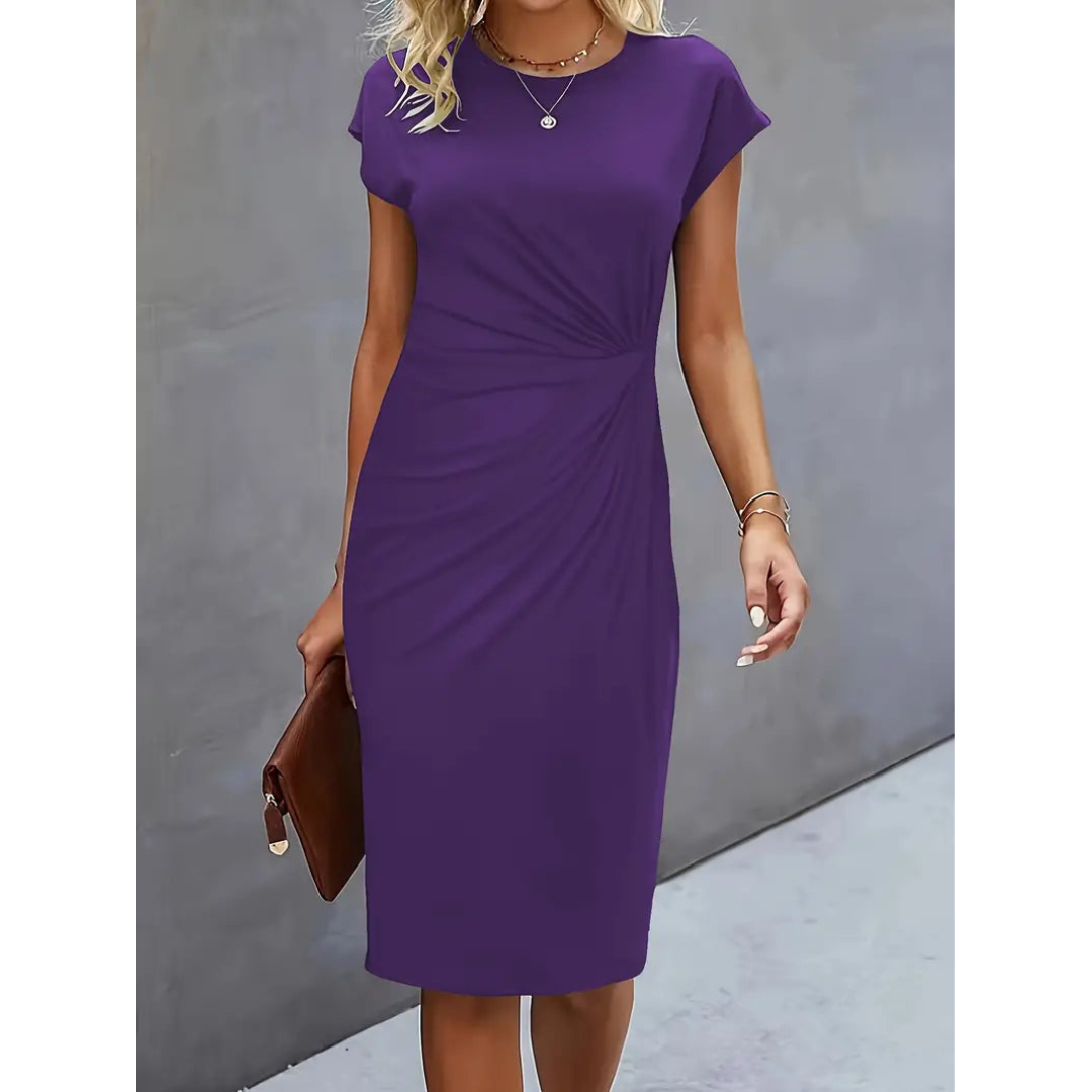 R&B | Damen Taillenakzent Stil Kleid Kurzärmlich