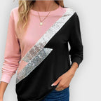 R&B | Sweatshirt Diagonal Streifen Detail