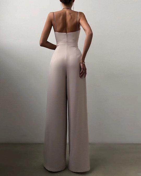 R&B | Damen Eleganter Fließender Jumpsuit mit Spaghettibändern für Festliche Anlässe