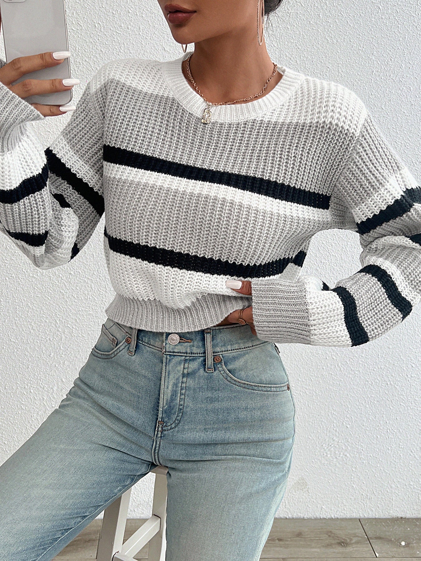 R&B | Strick Rundhals Pullover