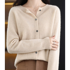R&B | Strickjacke Weiche Wolle Lockere Passform Knopfverschluss Gerippte Kanten