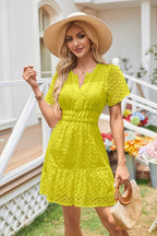 R&B | Kleid aus hohler Spitze mit V-Ausschnitt