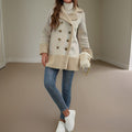 R&B | Doppelreihejacke mit Fleece-Besatz