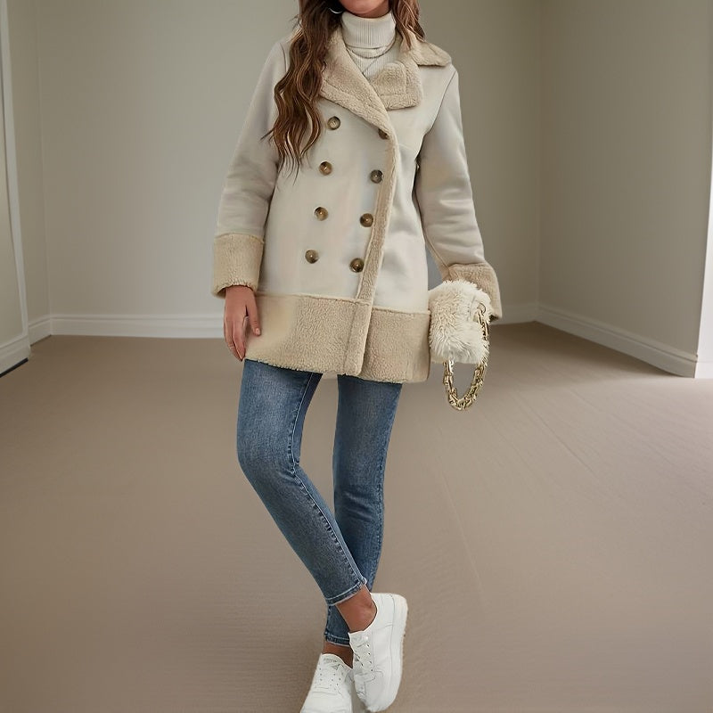 R&B | Doppelreihejacke mit Fleece-Besatz