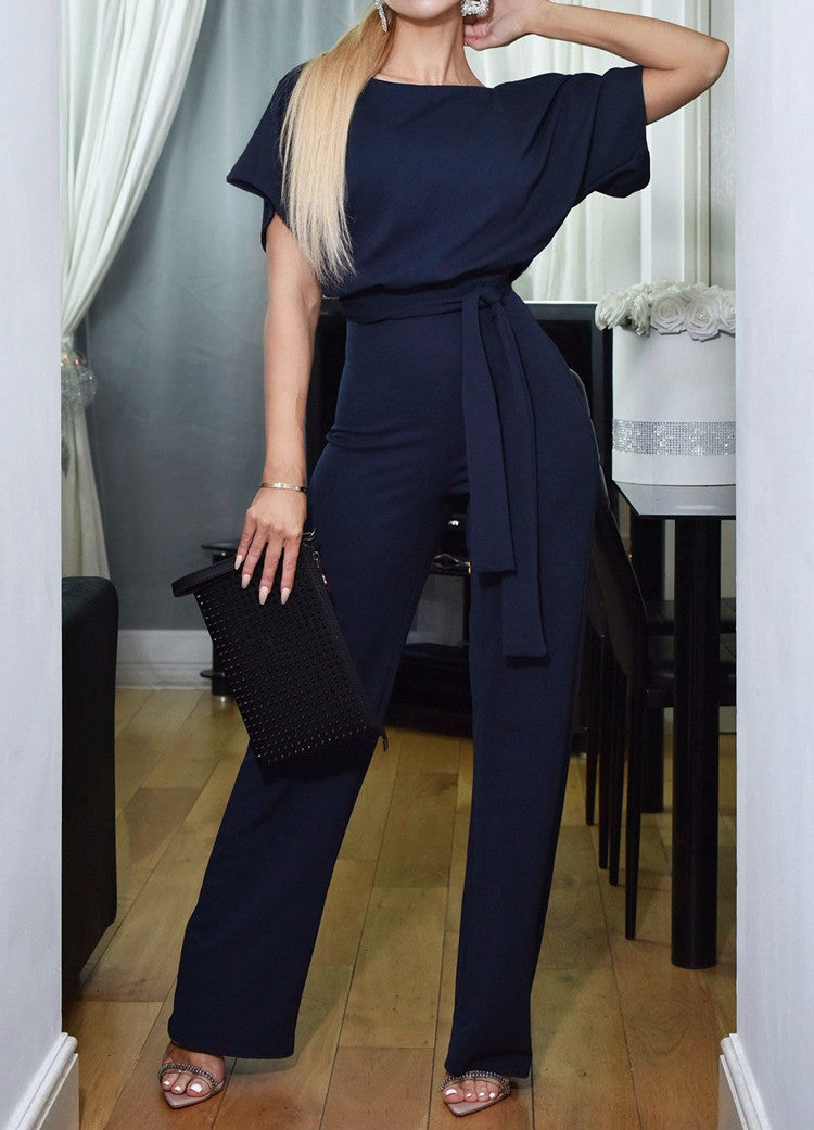 Damen lässiger Zweiteiler mit elegantem Taillengürtel R&B
