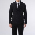 Herren modische Strickjacke mit doppelter Knopfleiste und seitlichen Reißverschlusstaschen R&B