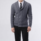 Herren modische Strickjacke mit doppelter Knopfleiste und seitlichen Reißverschlusstaschen R&B