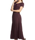 Damen Maxikleid mit verstellbarem Taillenzug und schimmerndem Obermaterial R&B