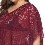 Damen lässiger Häkel-Strandüberwurf mit floralem Design R&B