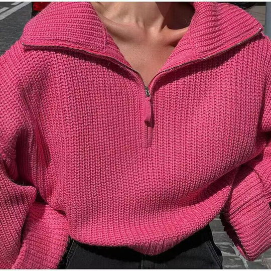 R&B | Rippstrick Pullover mit Reißverschluss Weich und Warm Lässige Eleganz