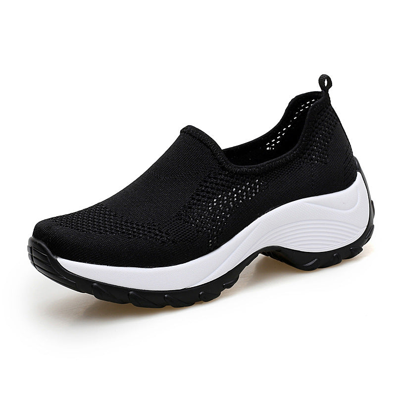 Damen Atmungsaktive Slip-On Sportschuhe mit elastischem Obermaterial und rutschfester Sohle