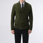 Herren modische Strickjacke mit doppelter Knopfleiste und seitlichen Reißverschlusstaschen R&B