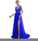 Damen Elegantes Abendkleid mit funkelnden Pailletten und tiefem Schlitz R&B