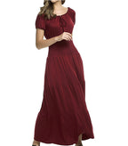 Damen Maxikleid mit verstellbarem Taillenzug und schimmerndem Obermaterial R&B