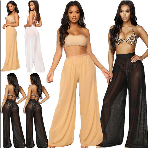 Damen Weit geschnittene Sommerhose mit elastischem Bund und passendem Crop-Top R&B